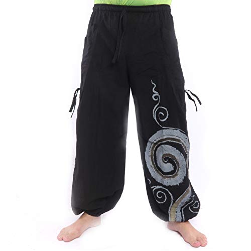 jing shop Cotton Harem Pants – Adjustable Length, Relaxed Fit, One Size – Handmade in Thailand2