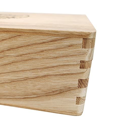 Wise Skies Wooden Rolling Box - Boxes with Hinged Lids Rolling Tray Storage (Large - Natural) - Image 4