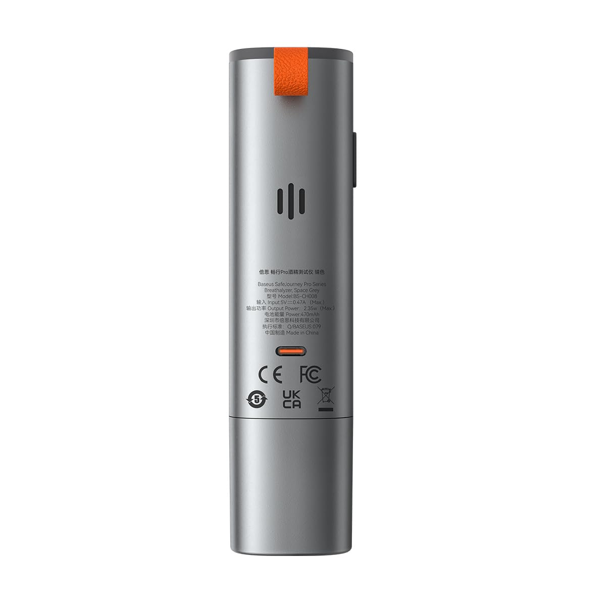 Baseus Car Mount SafeJourney Pro Series alcohol breathalyser in aluminium case 470 mAh Gray (CRCX060014)