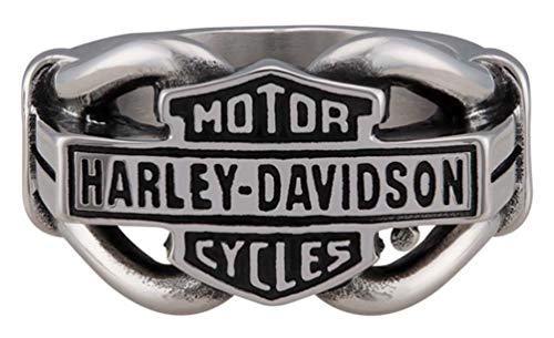 Harley-Davidson Men's Vintage B&S Hardware Ring Band - Stainless Steel, Silver