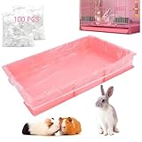 Disposable Cage Liner Bags (100-Pack) – 26'' X 18'' Clear Plastic Rabbit Cage Liners, Leak-Proof Toilet Film for Bunny, Guinea Pig, Hamster, Hedgehog & Small Animals – Universal Crate Tray Covers for