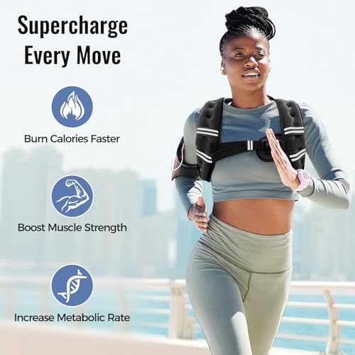 Weighted Vest for Women & Men with Reflective Stripe and Adjustable Buckle, Comfortable & Durable Rucking Vest for Walking, Running & Strength... - Image 2