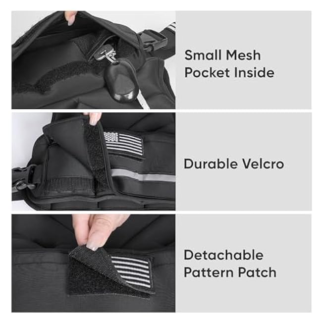 APEXUP Adjustable Weighted Vest, 4-10lb/12-18lb/20-32lb Vest with 6 Ironsand Weights and Large Pocket, Weight Vest for Men Women Strength Training, Running, Walking