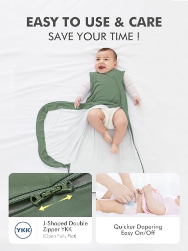 Image of HAPIU Unisex Rayon Made from Bamboo Baby Sleep Sack TOG 0.5, 2-Way Premium Zipper, Wearable Blanket