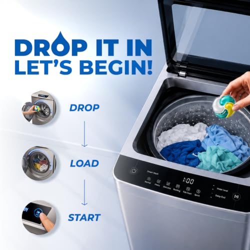 Image of 4-in-1 Dissolvable Magic Laundry Capsules - 90 Pcs | Bioenzyme Tough Stain Removal | 1 Drop = 15 Clothes | For Front & Top Load Machines | Softens, Brightens & Freshens | No Mess, No Measure