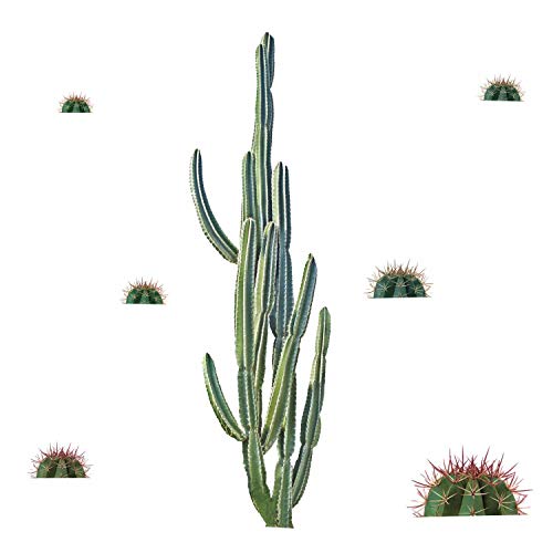 RoomMates Cactus Peel and Stick Giant Wall Decals, Green, Pink White, 1 Sheet 36.5 inches x 17.25 inches - Image 3