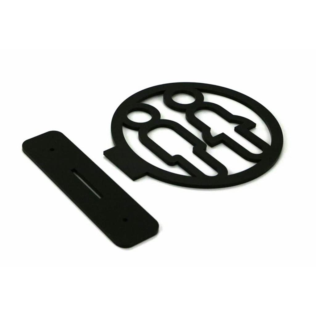 Myczlql White Toilet Wc Sign Wall Mounted, Acrylic Signage Plate Wall Decor Sticker Bathroom Signboard Dressing Room Guide