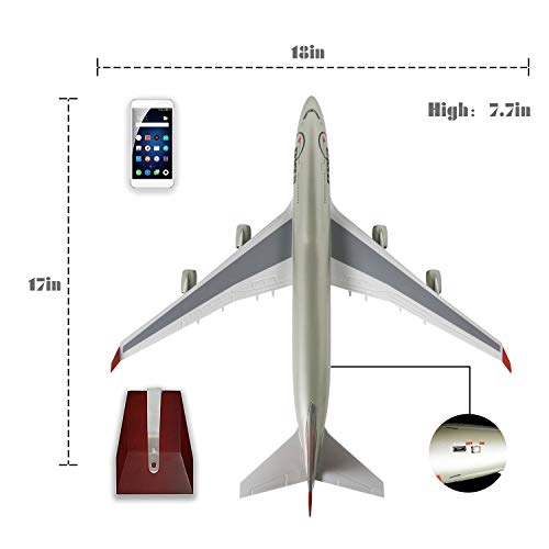 Modelo Boeing 747 Northwest escala 1:130 interactivo con luces para decorar espacios oscuros 6