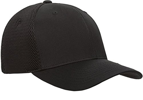 Flexfit 6533 Ultrafibre & Airmesh Fitted Cap, Black - Small/Medium #TOP4