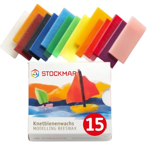 Stockmar Natural Modelling Beeswax: 15 Assorted Colors of Beeswax Sheets