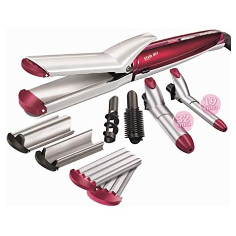 BaByliss Style Mix Multistyler 10-in-1 Locken, Glätten, Kreppen, Deep Waves Aufsätze zum Wechseln MS22E, Rot, 1 Stück (1er Pack) Cover
