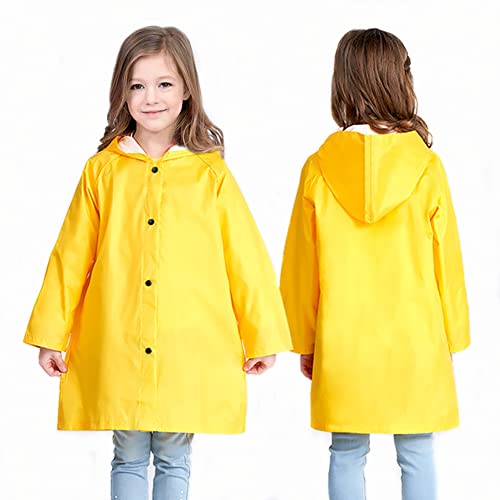 Kids Rain Jacket - Waterproof Boys Girls Raincoat Yellow Breathable Hooded Rain Coat for Girls Boys Toddler2
