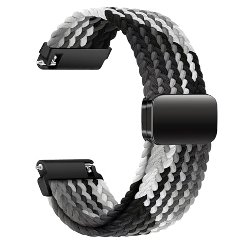 [AGUPERFIT] クイックリリース バンド 22mm、ナイロン編み伸縮性ベルト 無段階に調整なマグネットバックル付き スマートウォッチ 交換ベルト 時計交換用バンド (22mm, グラデーショングレー)