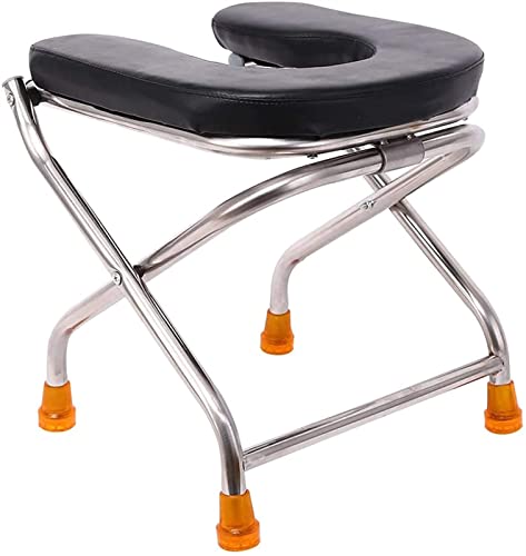 Shower Stool Bath Chair Portable Camping Toilet Seat,Folding Travel Toilet Commode Chair with Lid,Potty Chair Collapsible Outdoor Road Toilet for Camping