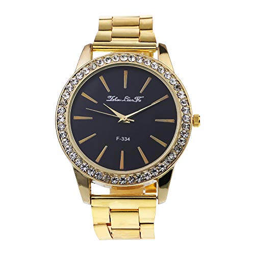 Souarts Damen Einfach Edelstahl Armbanduhr Silber Gold Rosegold Farbe Quarzuhr Analog mit Batterie