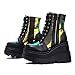 Produktbild Frauen Wedges Stiefeletten Mode Reißverschluss Mixed Colors Platform Erhöhen Sie die High Heels Round Toe Schnüren Sie Dicke Unterschuhe 35-42