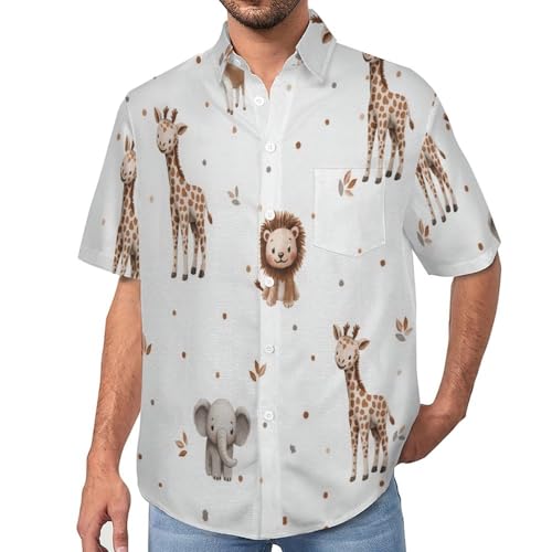 Chemise animaux de la forêt pour homme le style hawaien idéal pour vos vacances à la plage