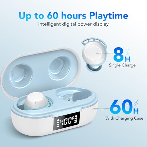 Kopfhörer Kabellos Bluetooth, Bluetooth Kopfhörer 5.3 In Ear Kopfhörer mit 4 ENC Noise Cancelling Mikrofon, 2024 Neue Kopfhörer Kabellos 60H Tiefer Bass, IPX8 Wasserdicht Ohrhörer Weiß – Bild 5