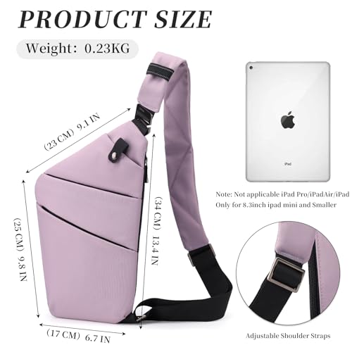 Image of Anti Theft Crossbody Bag,Sling Bag for Women Men,Multi-pocket Chest Shoulder Bag for Travel, Sport, Work