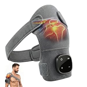 Hewelth Triple Method Schulter-Massagegerät mit Wärme - Kabelloses Schulter Massagegerät, Vibrationsmassage & Luftkompression für Entspannung, Verstellbar