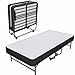 Brinlawb Lit Pliant 1 Personne 90x200 cm avec Matelas, Lit Pliable Adulte avec Matelas en Mousse de 10 cm, Lit d'appoint 1 Personne avec Cadre de lit en métal et 4 roulettes, Charge 250 kg, Noir
