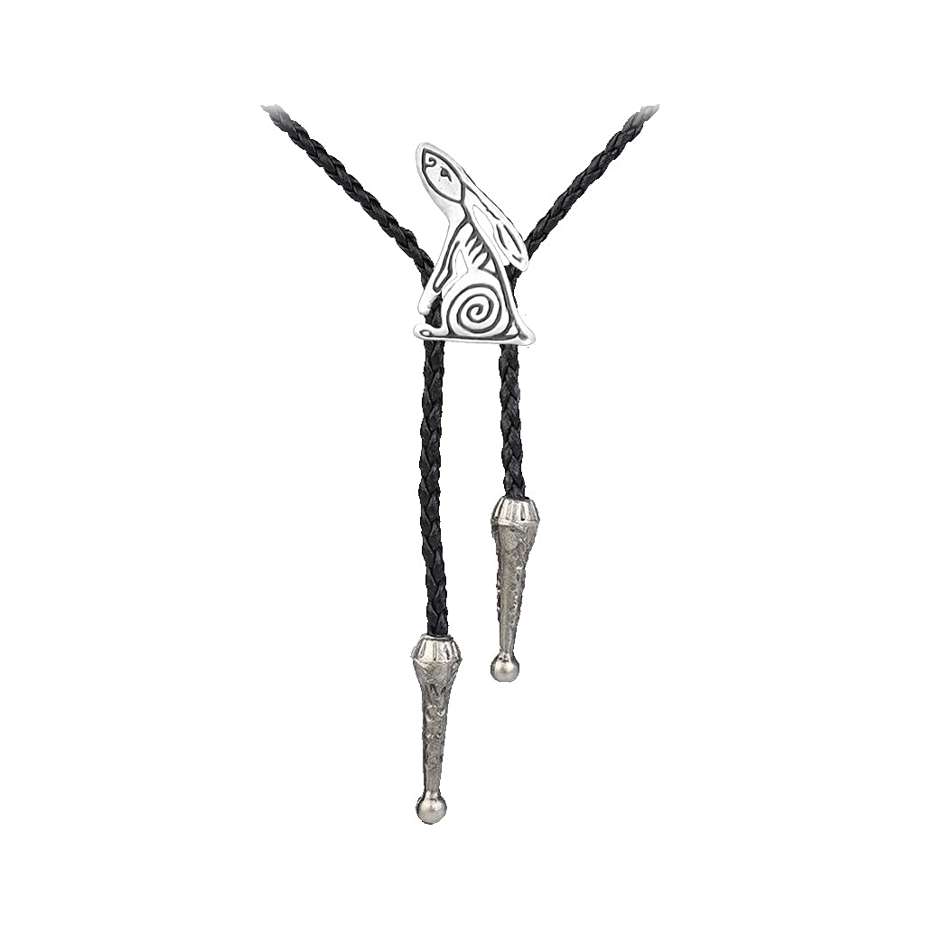 r276 Spiral Hare pewter design on a Bolo Necktie