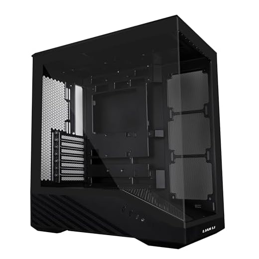 Lian Li V100 ATX Mid-Tower PC Case, LED RGB Strip, Display Platform Design with Tempered Glass, Support 420mm GPUs, 360mm Radiator, Side I/O & Optimized Airflow, Dust Filiter - Black (V100X)