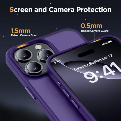 Image of Miracase for iPhone 16 Pro Matte Series Case, Magnetic, Deep Purple | Velvet Touch | Military-Grade Protection | Anti-Fingerprint | 6,3 Inch