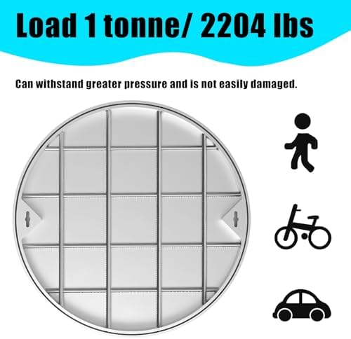 Heavy-Duty Septic Tank Cover - 12 Inch Recessed Manhole Inspection Lid & Frame for Residential, School, and Square Applications - Durable 300mm Access Solution