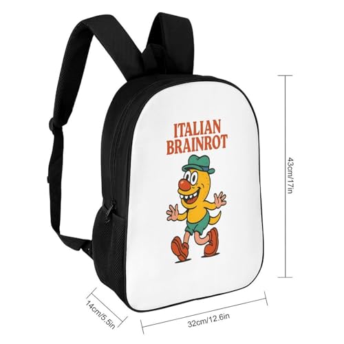 Italian Brainrot Merch 17 Inch Shoulder Backpack Italian-Brainrot Meme Water Resistant Lightweight Daypack2
