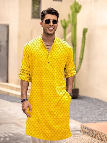 Image of BE ACTIVE Cotton Kurta for Men | Traditional and Classy Design | Indian Kurta | Full Sleeve Kurta
