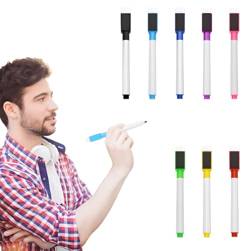BYXG Pennarello Lavagna Cancellabili,Pennarello Cancellabile da 8 Pezzi,Pennarello Magnetico,Pennarelli,Pennarello per Scolastico per Ufficio Domestico