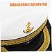 KESYOO Adjustable White Sailor Captain Hat with Gold Band for Men Women Comfortable Boating Accessory Fashion Embroidered Nautical Party Hat for Costume and Travel