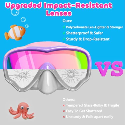 Image of MOMUSE Kids Swim Goggles 3-14 with Soft Fabric Strap, 3D No-Leak Nose Cover | No Hair Pulling, Mirrored Shatterproof Lens, Anti-Fog & UV Protection, Diving Mask Swimming Goggles Toddler /Youth Boys Girls