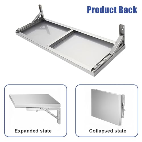 Établi à abattants pour petits espaces table murale inox pliable anti-encombrement - 5
