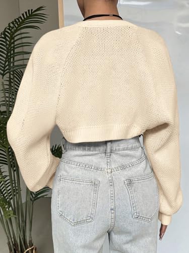 Image of SPR&JOY Women's Bolero Shrug Sweaters, Knitted Open Front Long Sleeve Cropped Tops, Solid Cute Sexy Casual Fashion Cardigans