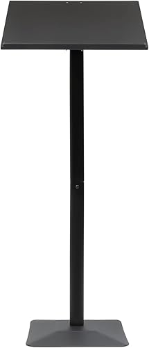 DYNAMI Podio de pie para podio, base y cuerpo sólidos de metal, podio acrílico transparente ajustable, 46.5 pulgadas de altura, atril de pie,