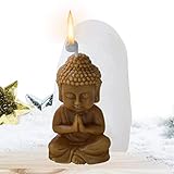Lembeauty Buddha 3D Kerzenform,Buddha Kerzenformen Silikon, Buddha-Zementstatuen-Silikonformen,...
