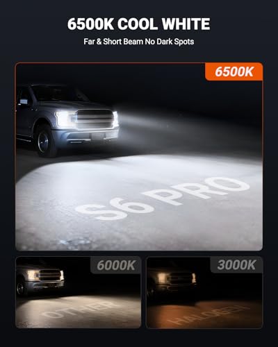 Image of SEALIGHT 9005 LED Fog Light Bulbs 6500K 96,000LM S6Pro Ultra Brightness, Real 1:1 Size 3 Min Plug N Play, IP68proof Canbus Error Free Anti Flicking, Pack of 2