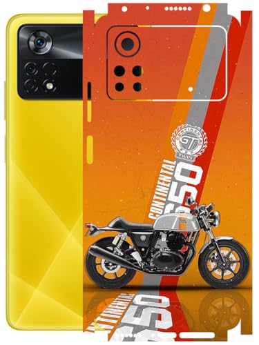 Image of AtOdds - Full Body Back Screen Guard Protector Film - Lamination Wrap Skin Sticker Compatible with Poco X4 PRO (5G) | Scratchproof Matte Finish (Bullet)