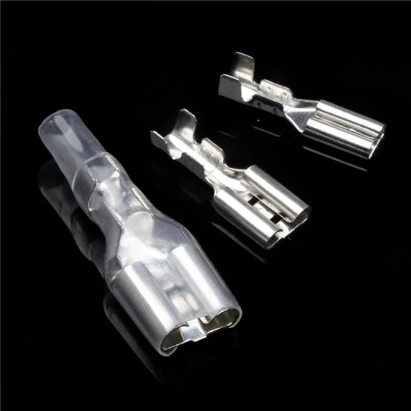 Kit assortimento di 120 connettori maschio e femmina isolati da 2,8/4,8/6,3 mm per terminali a crimpare elettrici.