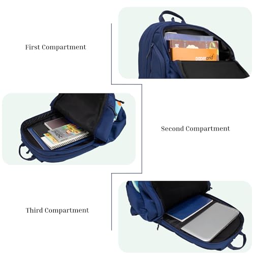 Image of F Gear Akira Black 26L Backpack, 3 Spacious Compartments, 3 Pockets and 1 Hidden Pocket|Anti theft Backpack|Airflow Padded Back Panel|Lightweight & Durable|Ideal for Office, Daily Use & Travel
