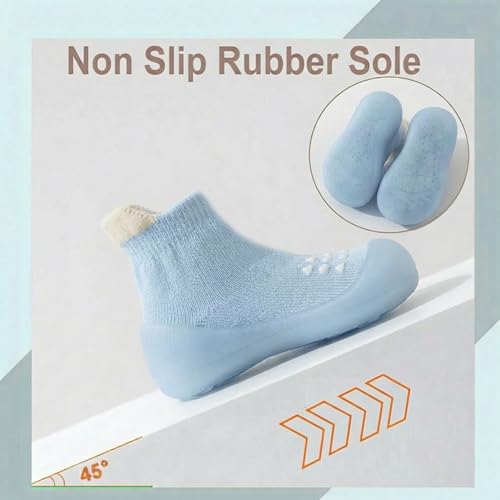 Image of Hstyle Baby Sock Shoes Toddler Boys Walking Shoes Infant Slippers Sneakers | Non-Slip,Soft Rubber Sole,Lightweight,1st Birthday Gifts for Baby Boys Girls