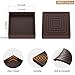 Furniture Coasters Caster Cups Rubber 2.5 inch Square no Slip Pads Furniture Leg Protectors-for Hardwood Floors (4, Square Brown)