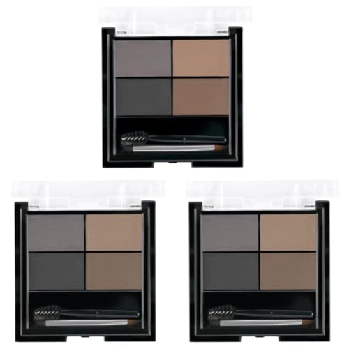 Image of MARS 4 in 1 Eyebrow Powder Cake with Angled Eyebrow Brush and Spoolie | Long Lasting & Waterproof | (8g) (Pack of 3)