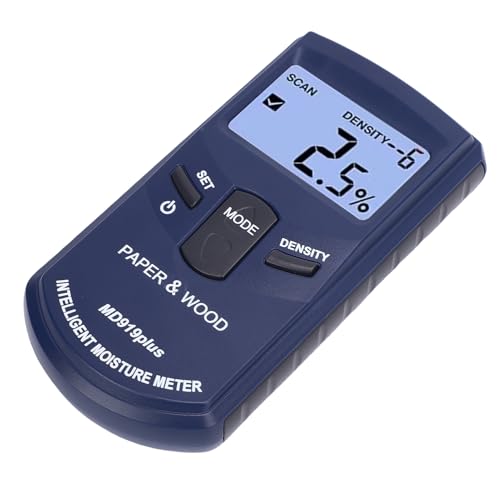 HaloVerde Wood Water Meter with 2-80% Range, Digital Concrete Water Detector with 25mm Depth for Building Materials, Paper, and Drywall Leak Detection