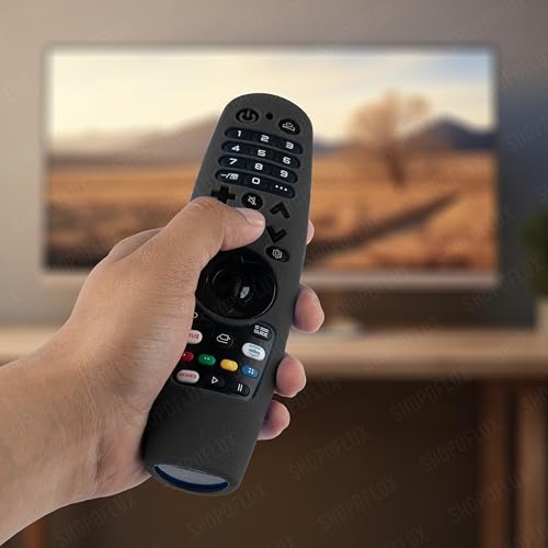 Image of Shopoflux Silicone Full Wrap Case Compatible with LG Magic Remote with Lanyard [Remote Not Included] (Black)