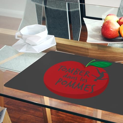 Sets de table dessous en liège napperons noir grand format humour enfant