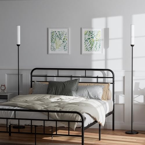 Image of Ambimall LED Floor Lamps with Remote Control Set of 2, Foot Switch, Black