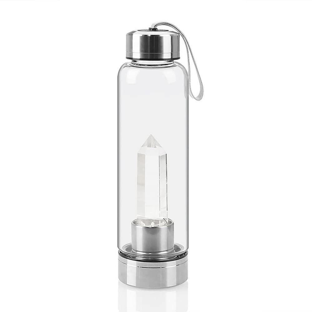 Bouteille d'eau en cristal naturel de quartz blanc pour purification pure